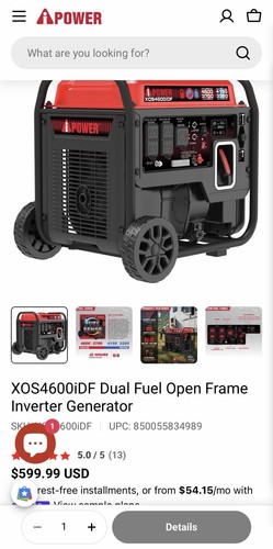 Dual fuel open - fuel, frame